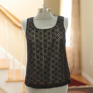 J. CREW Navy Blue Lace Tank Top